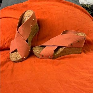High sandals size is 5 but can fit 51/2